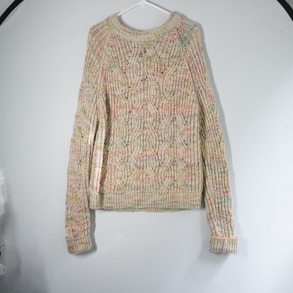 Scotch & Soda Fisherman Chunky Cable Knit Sweater Colorful Speckled Crewneck‎
